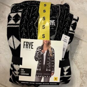 Frye Black and White Jacquard Cardigan